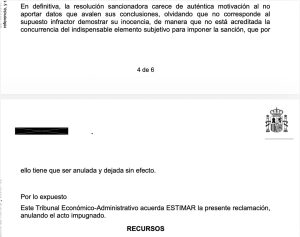 Caso de éxito: anulamos una sanción tributaria de la AEAT por falta de motivación 2 Cliente de necker abogados gana reclamacion ante AEAT